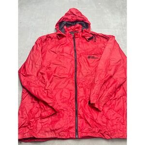 Ecko Function Mens Red Hooded Windbreaker Jacket Ripstop Full Zip 2XL Streetwear